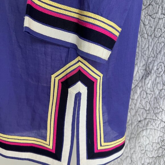 Tory Burch Purple Tunic with Multicolor Trim - Picture 4 of 8